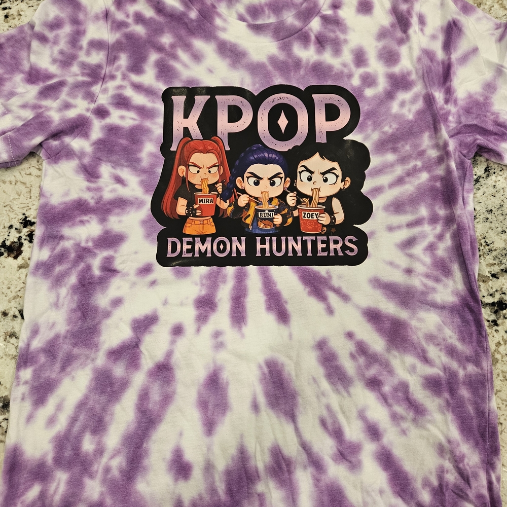 Purple Tie-Dye KPOP Demon Hunters Kids Shirt